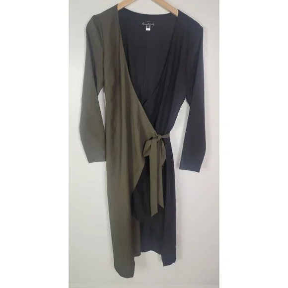 Hutch | Dresses | Hutch Womens Sz L Black Olive Green Long Sleeve Wrap Dress | Poshmark Hutch | Dresses | Hutch Womens Sz L Black Olive Green Long Sleeve Wrap Dress | Poshmark